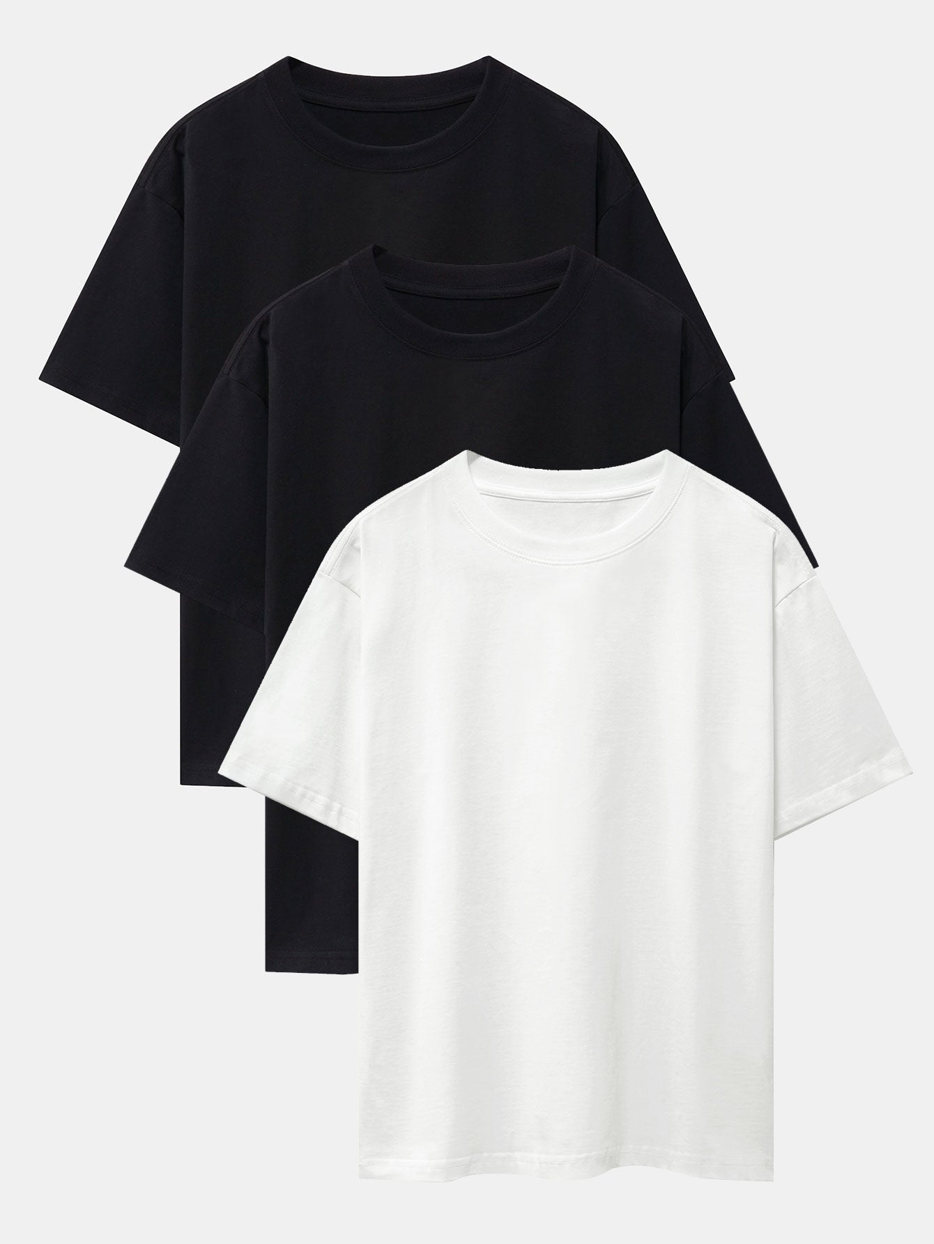 Adalwolf® | 3 Pieces Basic Heavy Weight Drop Shoulder Oversize T-Shirts
