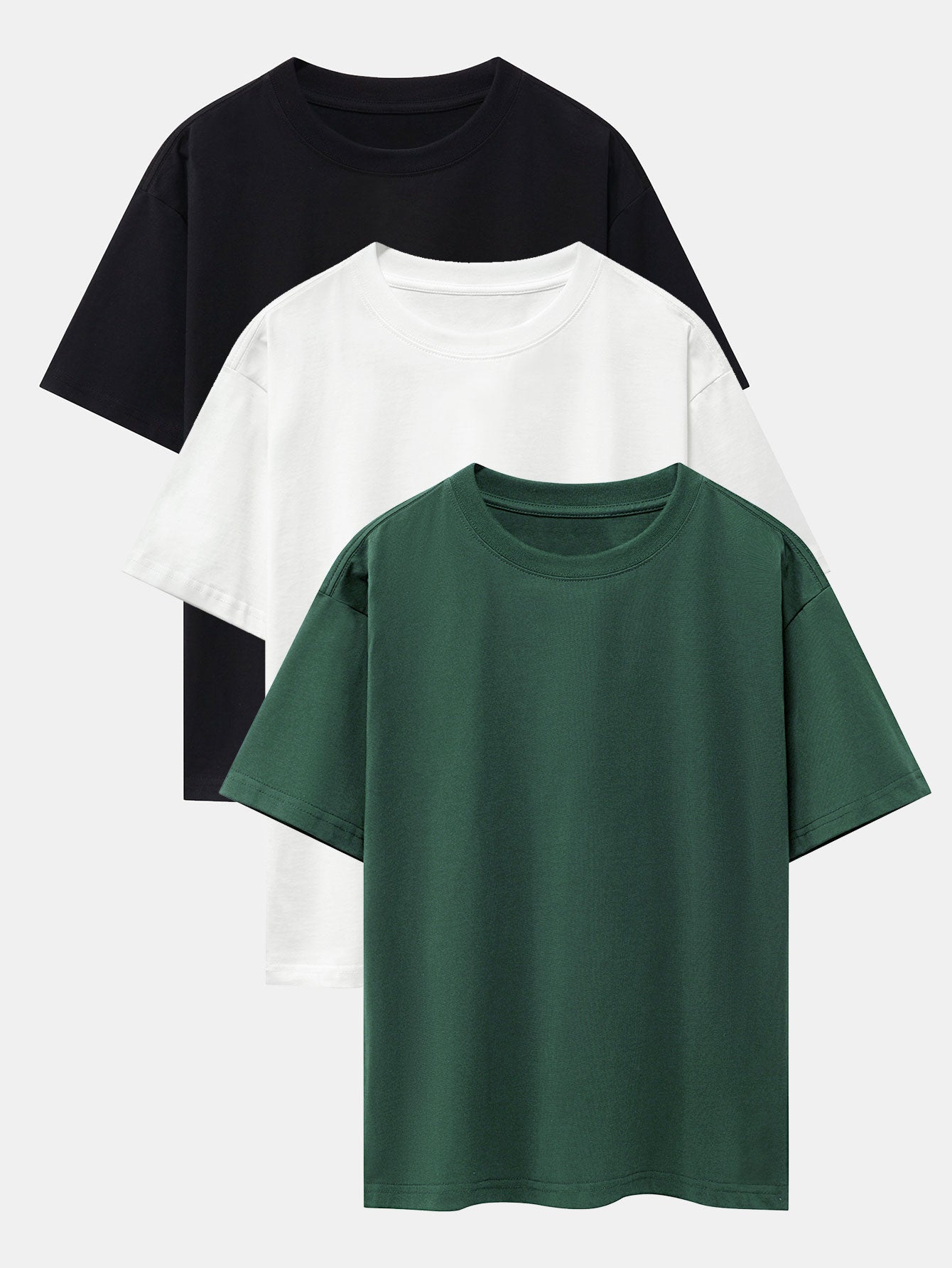 Brendan® | 3 Pieces Basic Heavy Weight Drop Shoulder Oversize T-Shirts