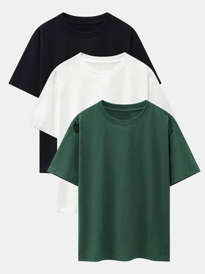 Adalwolf® | 3 Pieces Basic Heavy Weight Drop Shoulder Oversize T-Shirts
