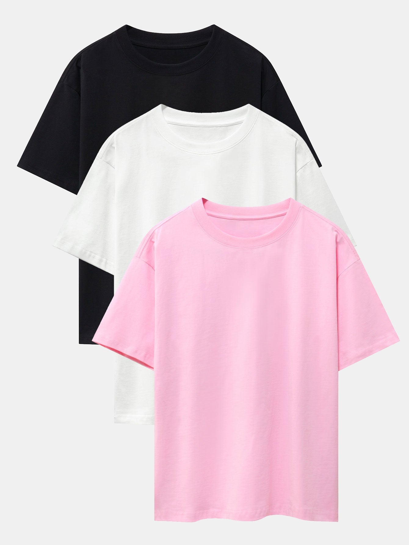 Brendan® | 3 Pieces Basic Heavy Weight Drop Shoulder Oversize T-Shirts
