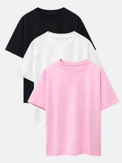 Adalwolf® | 3 Pieces Basic Heavy Weight Drop Shoulder Oversize T-Shirts