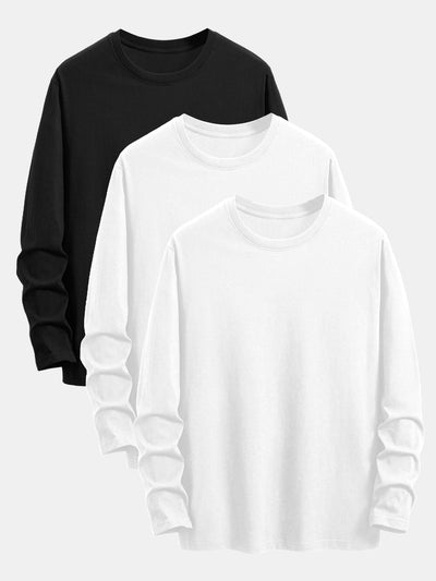 Addison® | 3 Pieces Basic Long Sleeve Cotton T-Shirts
