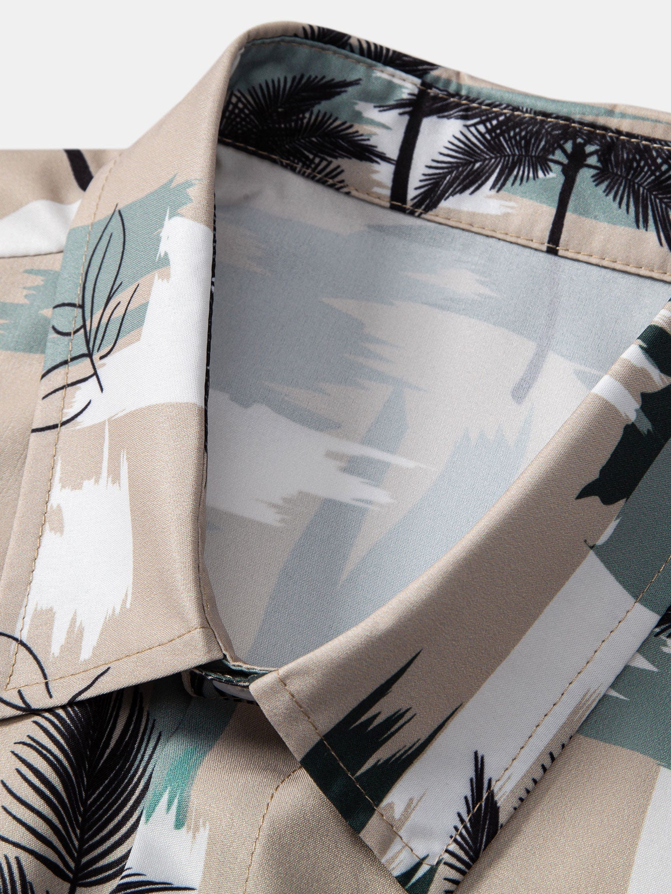 Arnt® | Palm Tree Color Block Print Button Up Shirt