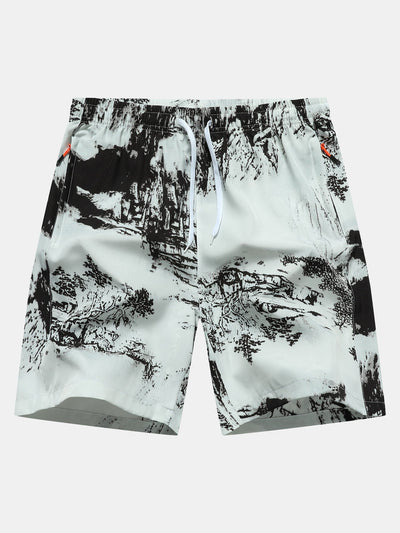 Leocadius | Ink Print Zipper Pocket Shorts