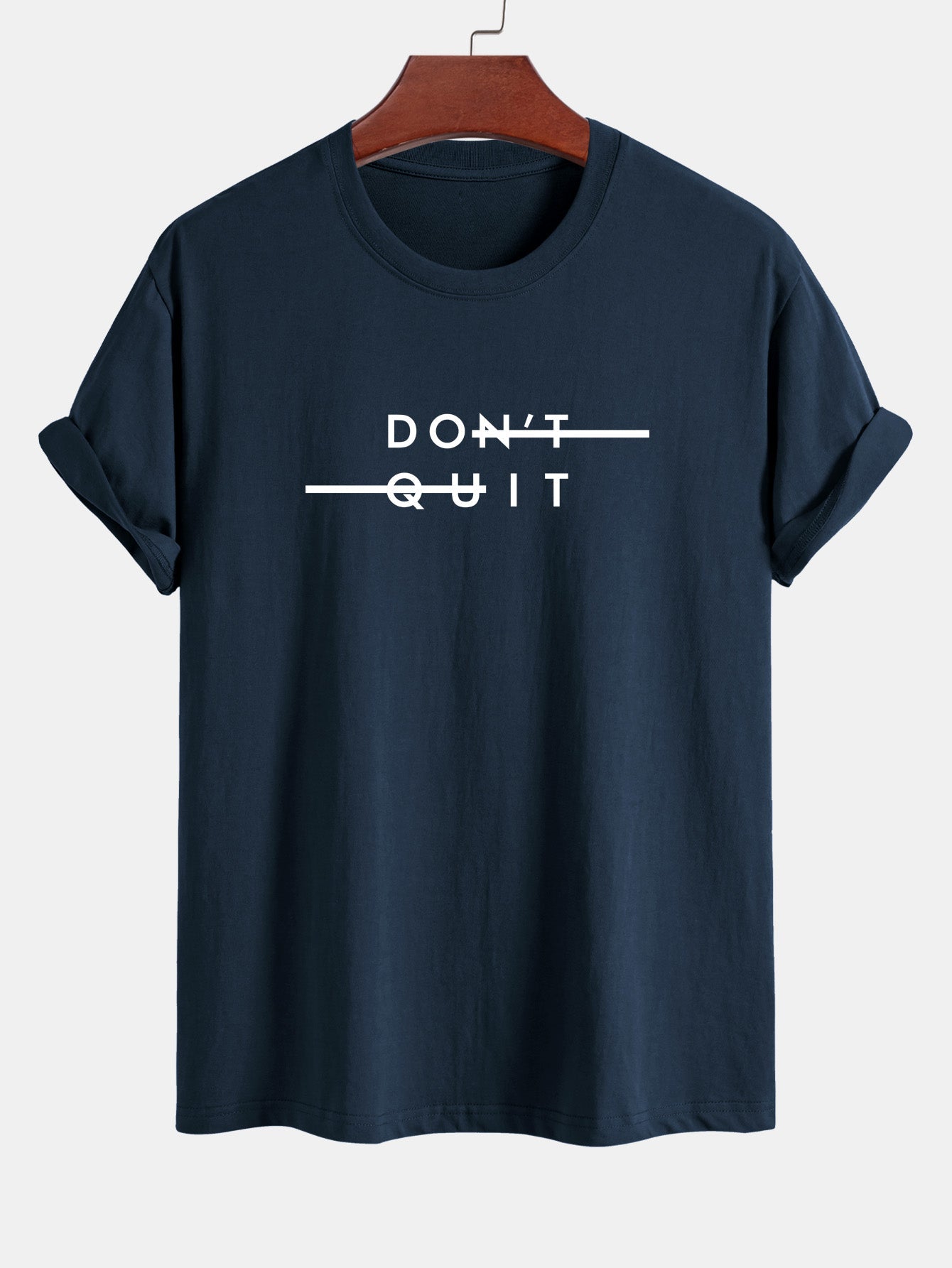 Nicodemo® | Don'T Quit Print Cotton T-Shirt