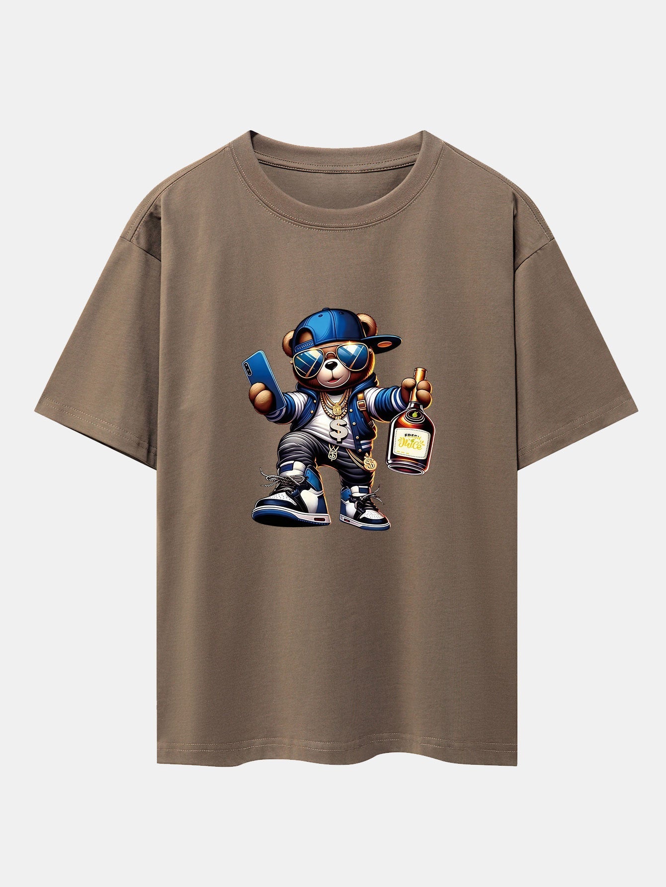 Melquíades® | Hip Hop Bear Print Drop Shoulder Oversize T-Shirt