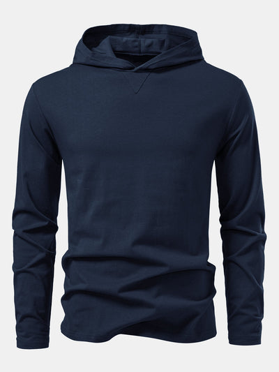 Lino® | Long Sleeved Cotton Hooded T-Shirt