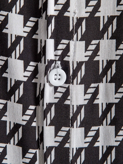 Yago® | Black And White Geometric Print Shirt