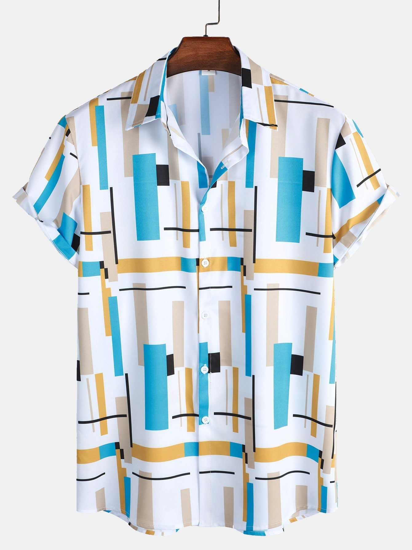 Aniceto® | Geometry Print Button Up Shirt