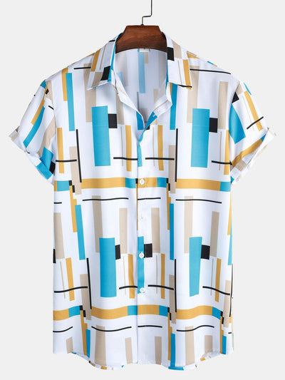 Aniceto® | Geometry Print Button Up Shirt
