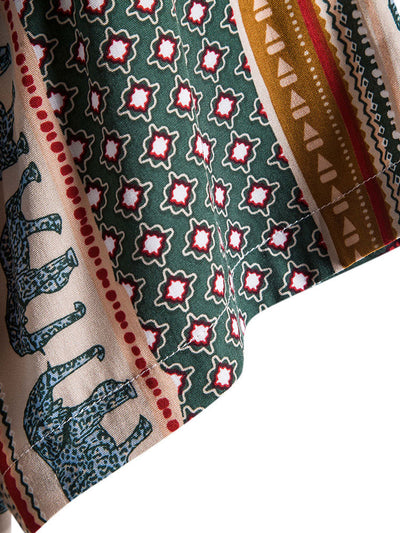 Alvern® | Elephant Geometric Print Shirt