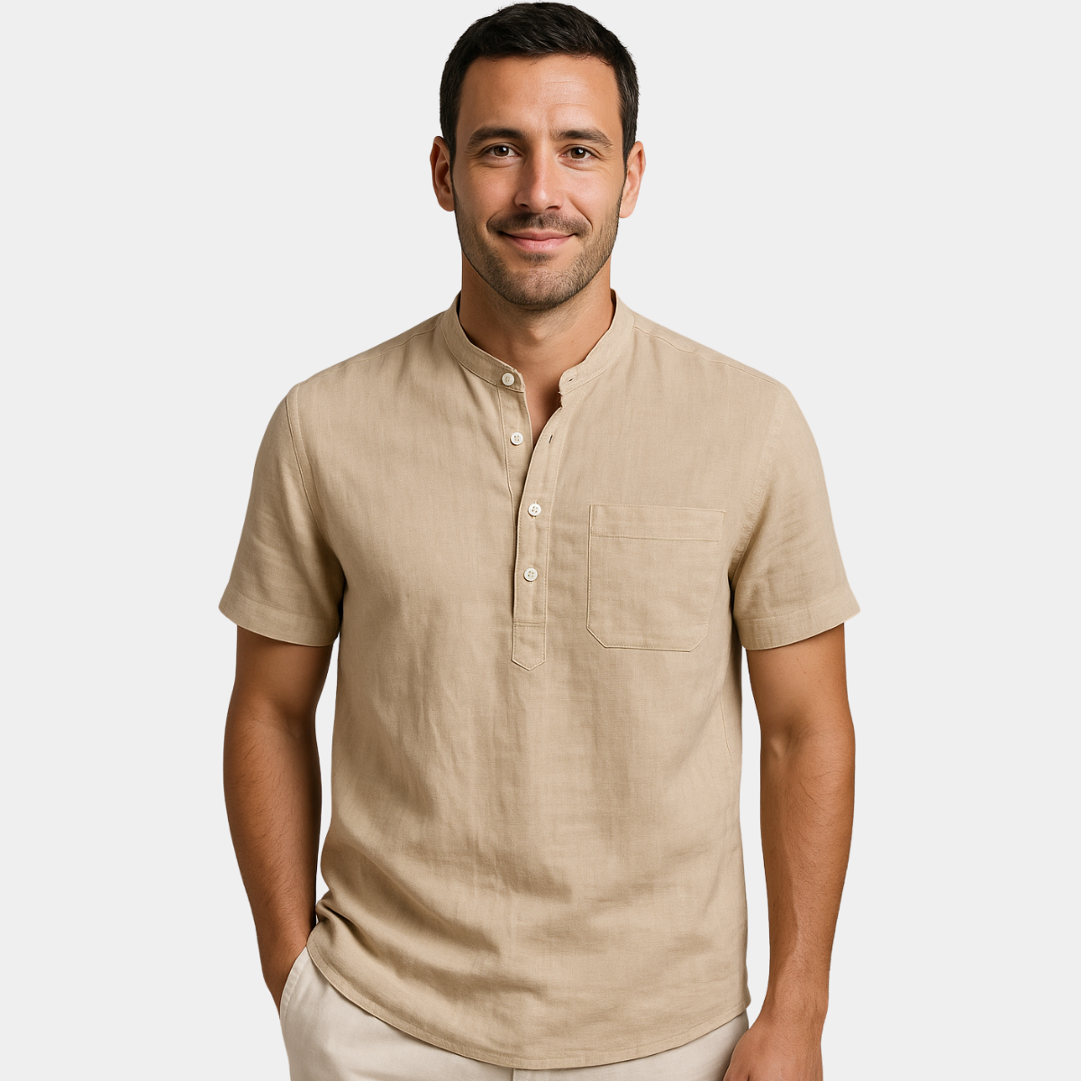 Bobby® | Henley Shirt In Linen And Cotton