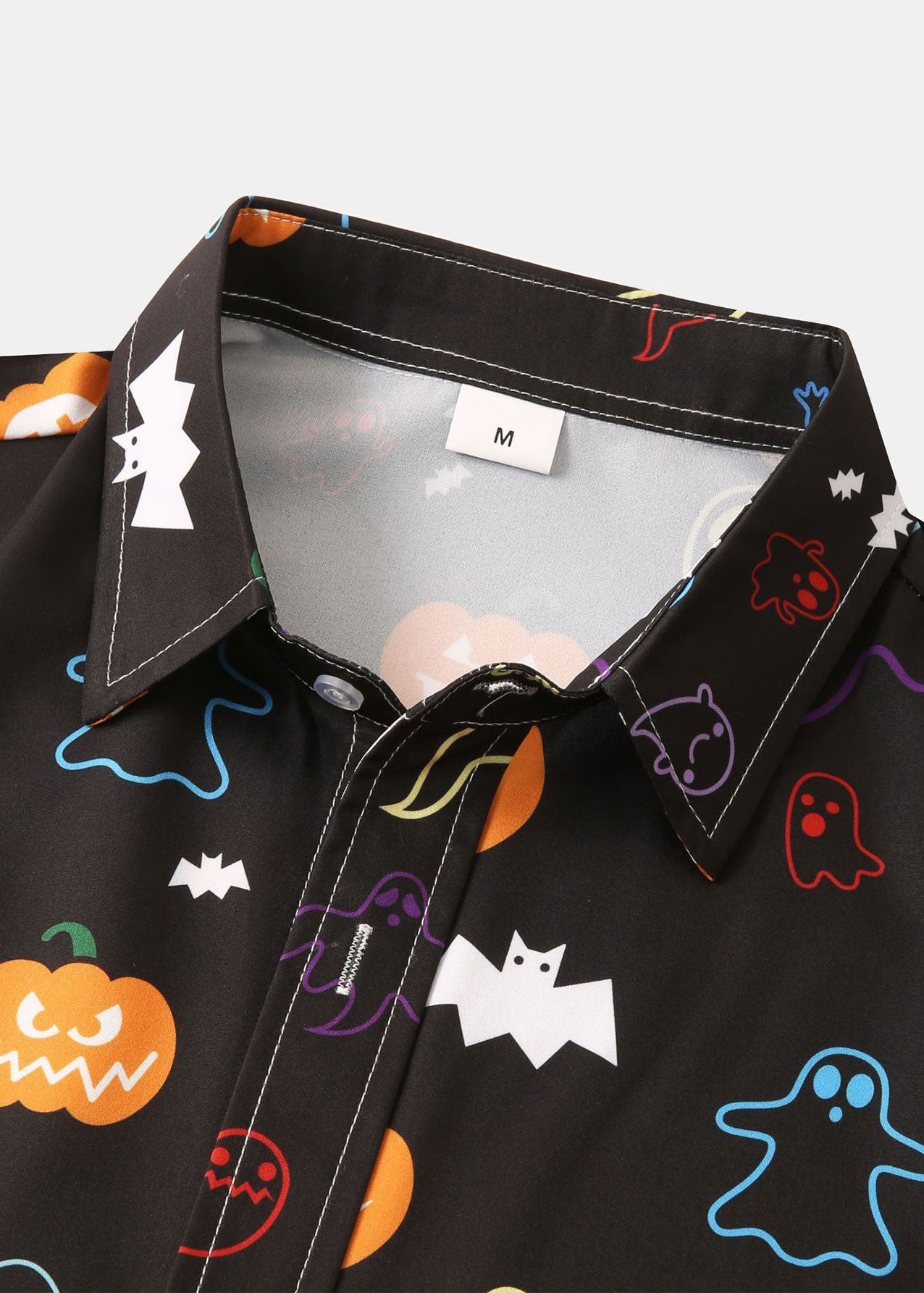 Amico® | Halloween Ghost Pumpkin Print Button Up Shirt