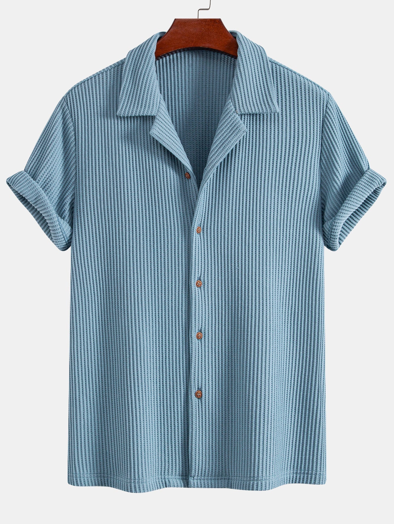 Zachary® | Waffle Button Up Shirt & Straight Leg Linen Pants