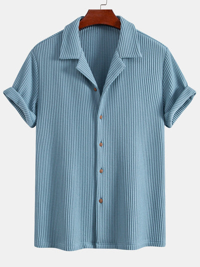 Zachary® | Waffle Button Up Shirt & Straight Leg Linen Pants