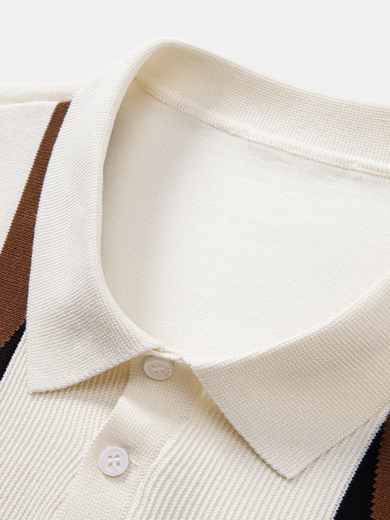 Daniel | Stripe Geometric Jacquard Knitted Polo Shirt