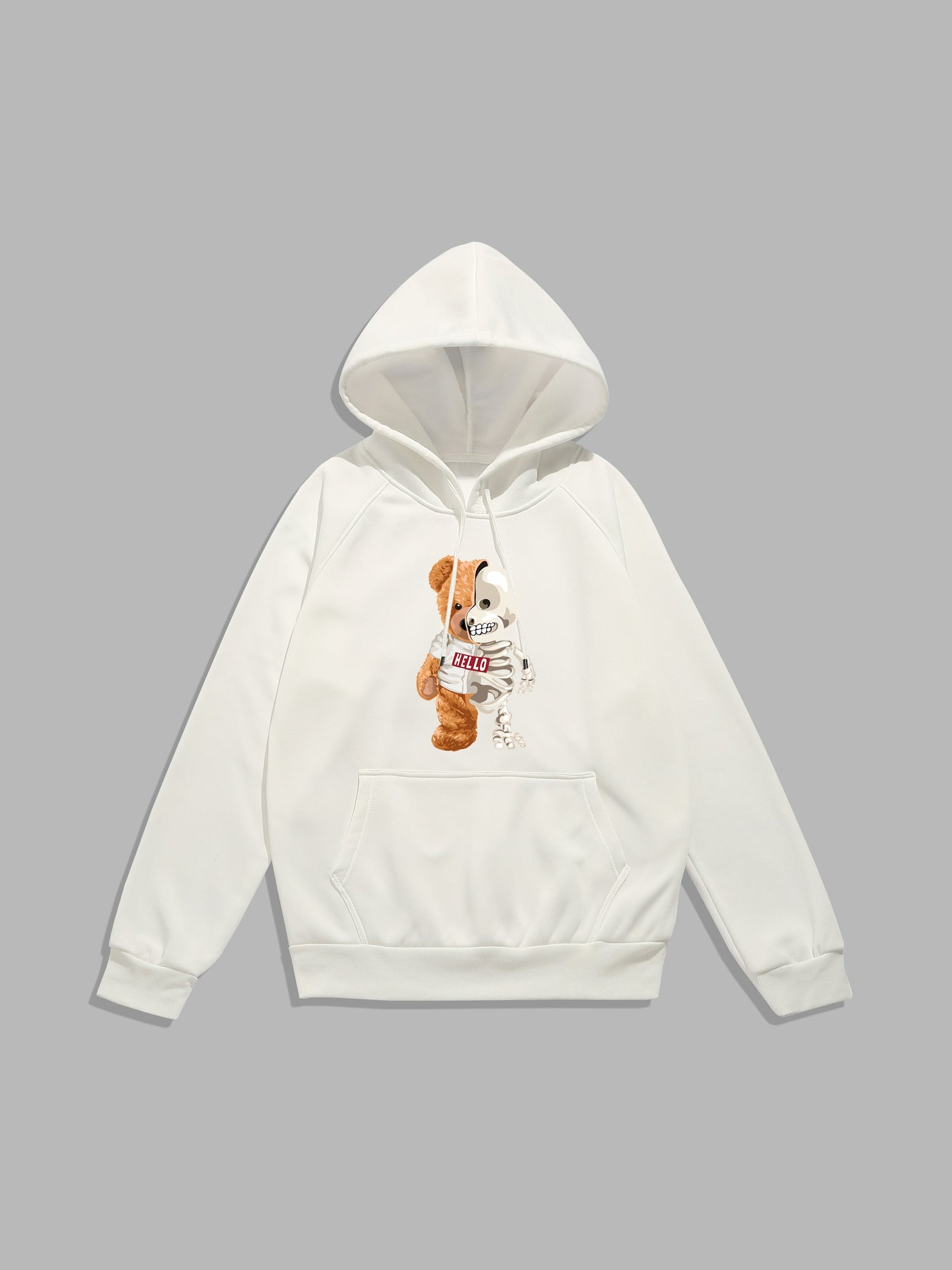 Zavier | Skeleton Bear Print Hoodie