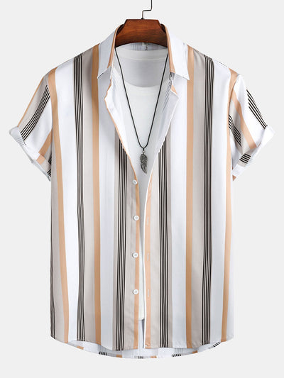 Arnan® | Stripe Print Button Up Shirt