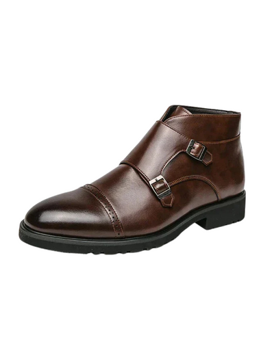 Carl | Leather Boots With Buckle Closure