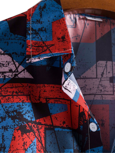 Arlen® | Mottled Geometric Print Shirt