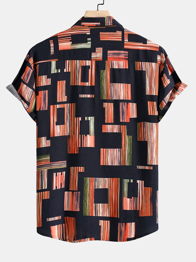 Santiago® | Color Block Print Button Up Shirt