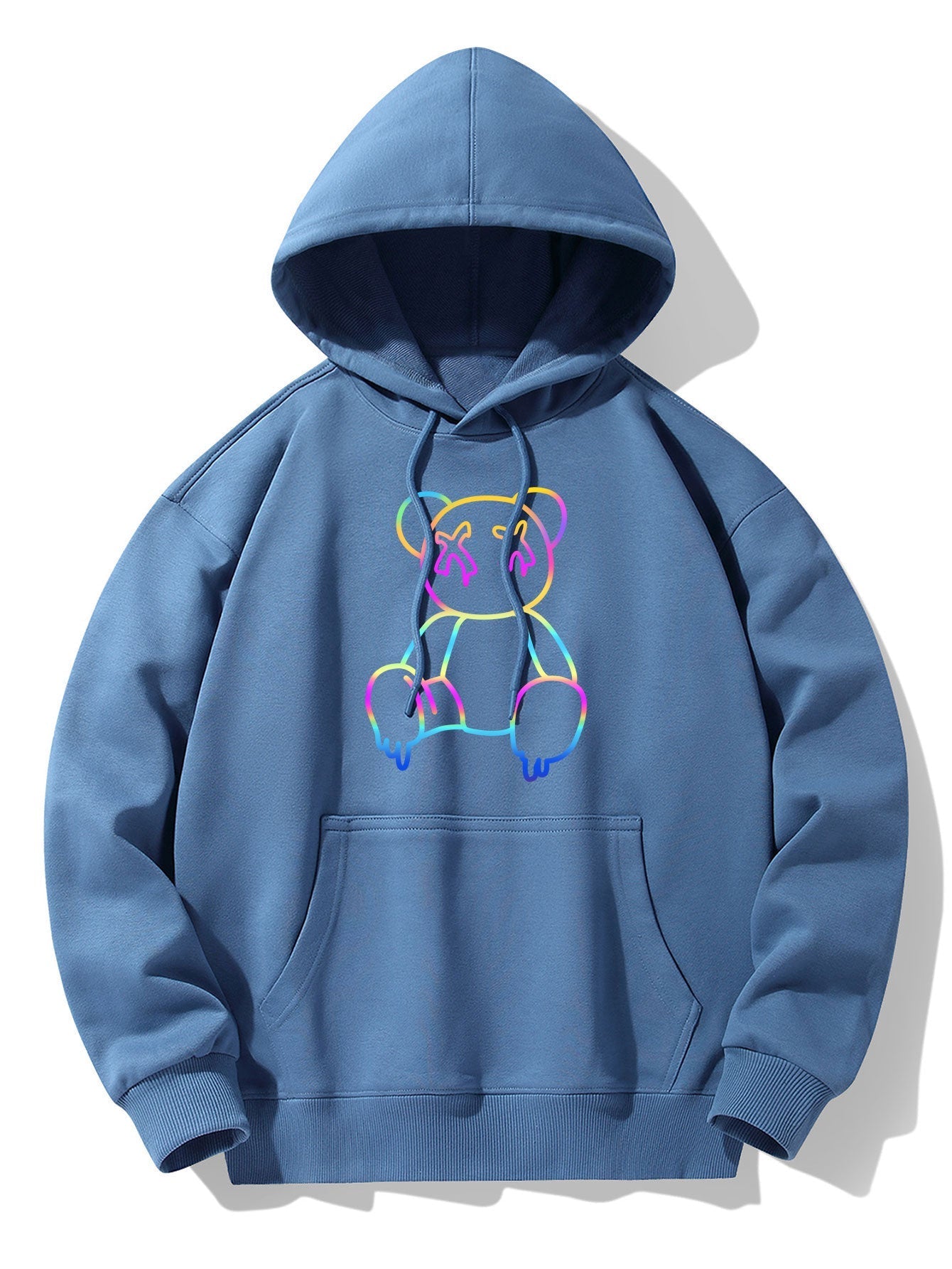 Xavier | Gradient Dissolving Bear Print Drop Shoulder Relaxed Hoodie