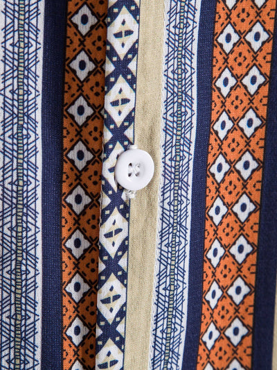 Arye® | Ethnic Geometry Print Shirt