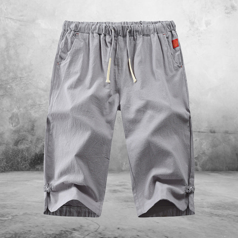 Zed® | Casual Cotton And Linen Lace-Up Shorts For Men