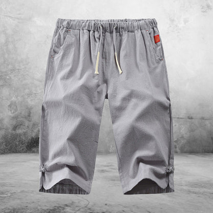 Zed® | Casual Cotton And Linen Lace-Up Shorts For Men