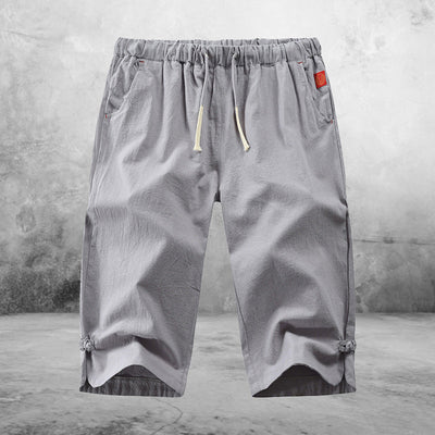 Zed® | Casual Cotton And Linen Lace-Up Shorts For Men