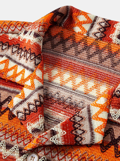 Jorge® | Geometric Cuban Shirt & Straight Leg Linen Pants