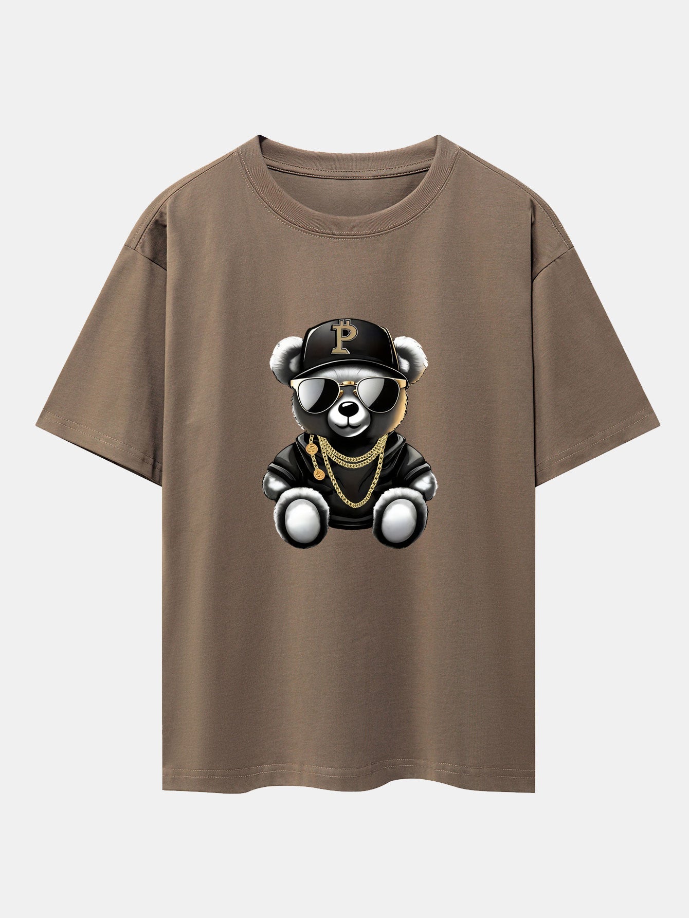 Miqueas® | Hip Hop Bear Print Drop Shoulder Oversize T-Shirt