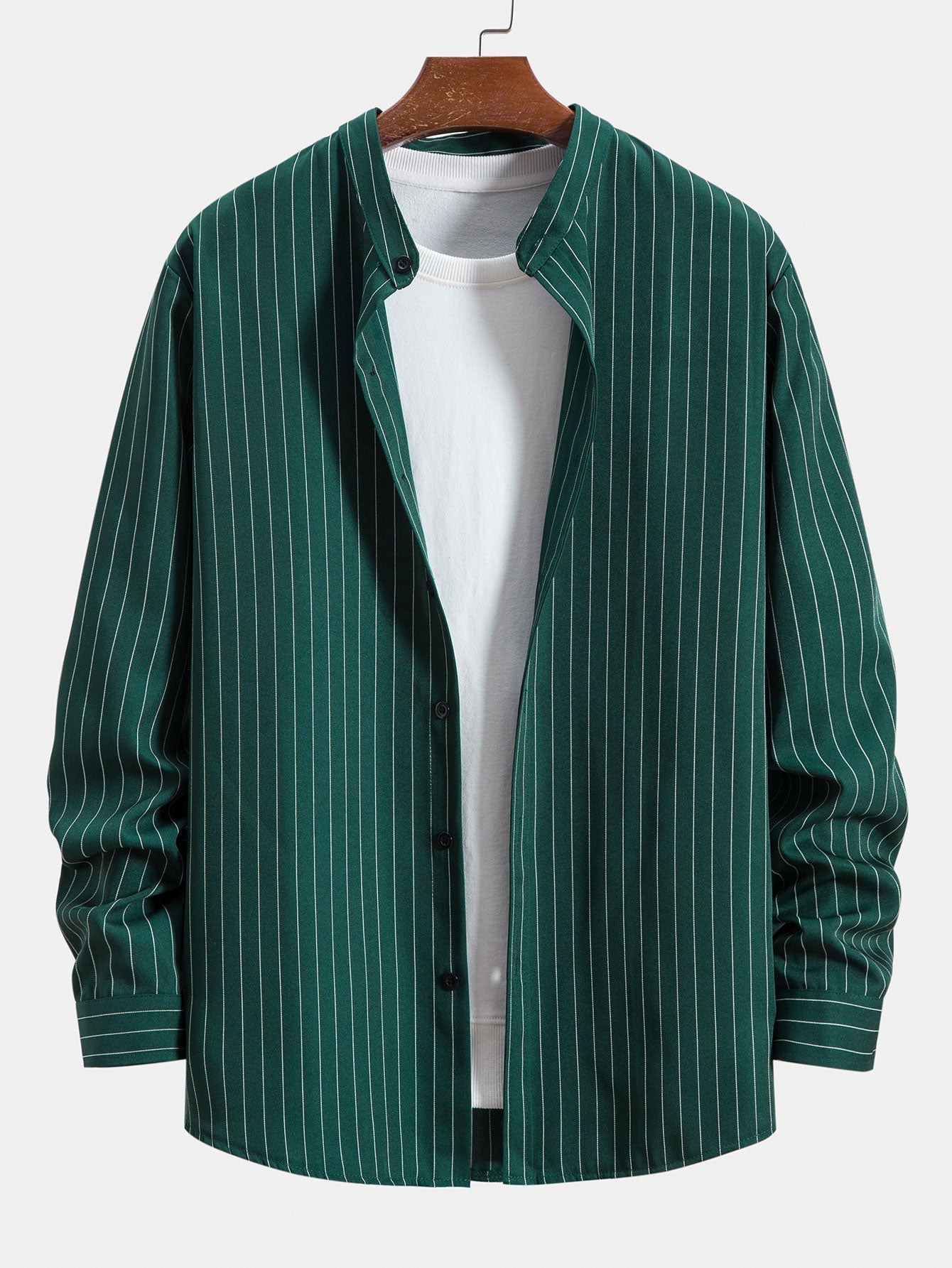 Althaea® | Long Sleeve Stand Collar Striped Shirt