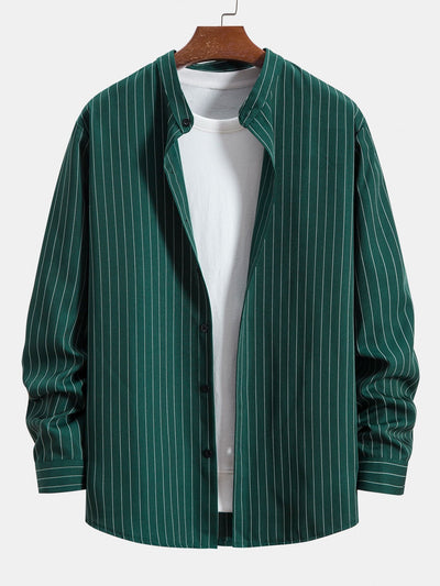 Althaea® | Long Sleeve Stand Collar Striped Shirt