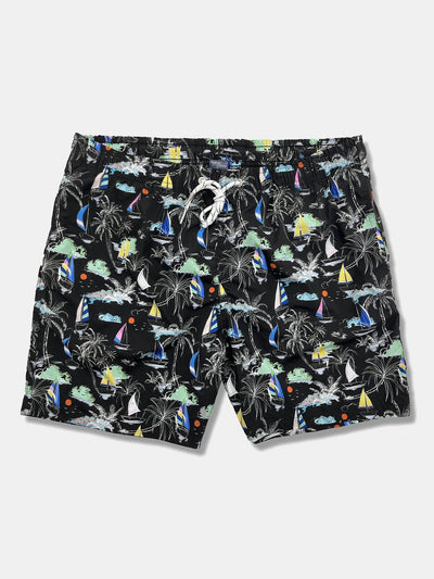 Bernardo® | Palm Tree Sailboat Print Swim Shorts