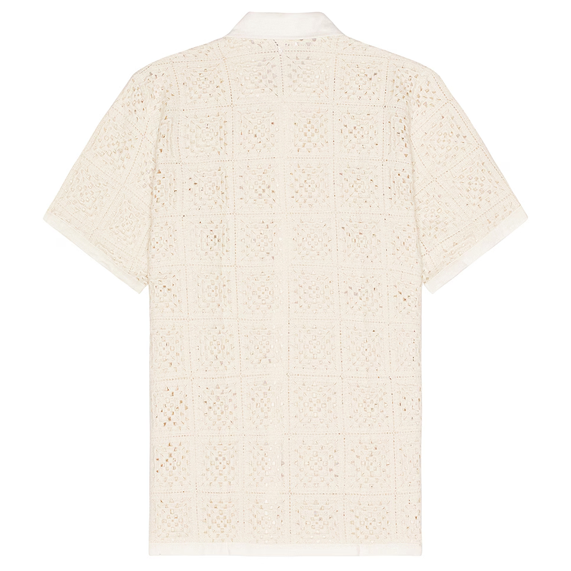 Teodoro | Men'S Casual Loose Hole Knit Short-Sleeved Shirt