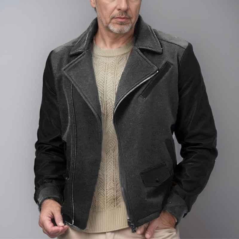 Claudio® | Bravon Leather-Wool Bomber Jacket