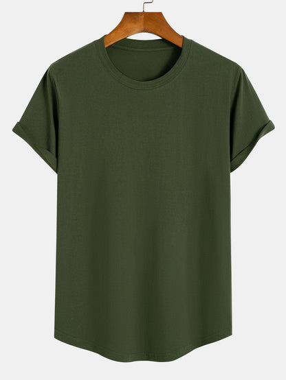Aquiles® | 3 Pieces Basic Cotton Arc Hem T-Shirts