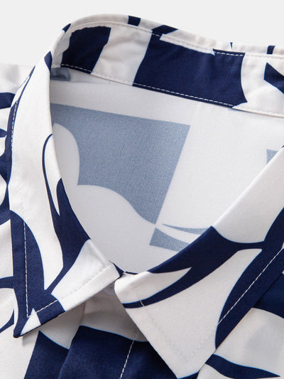 Kai® | Color Block Print Button Up Shirt