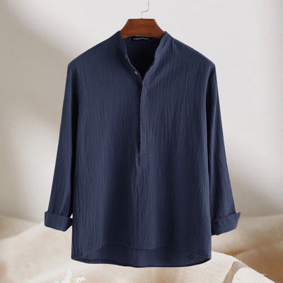 Jovian® | Long-Sleeved Cotton And Linen Shirt For Men