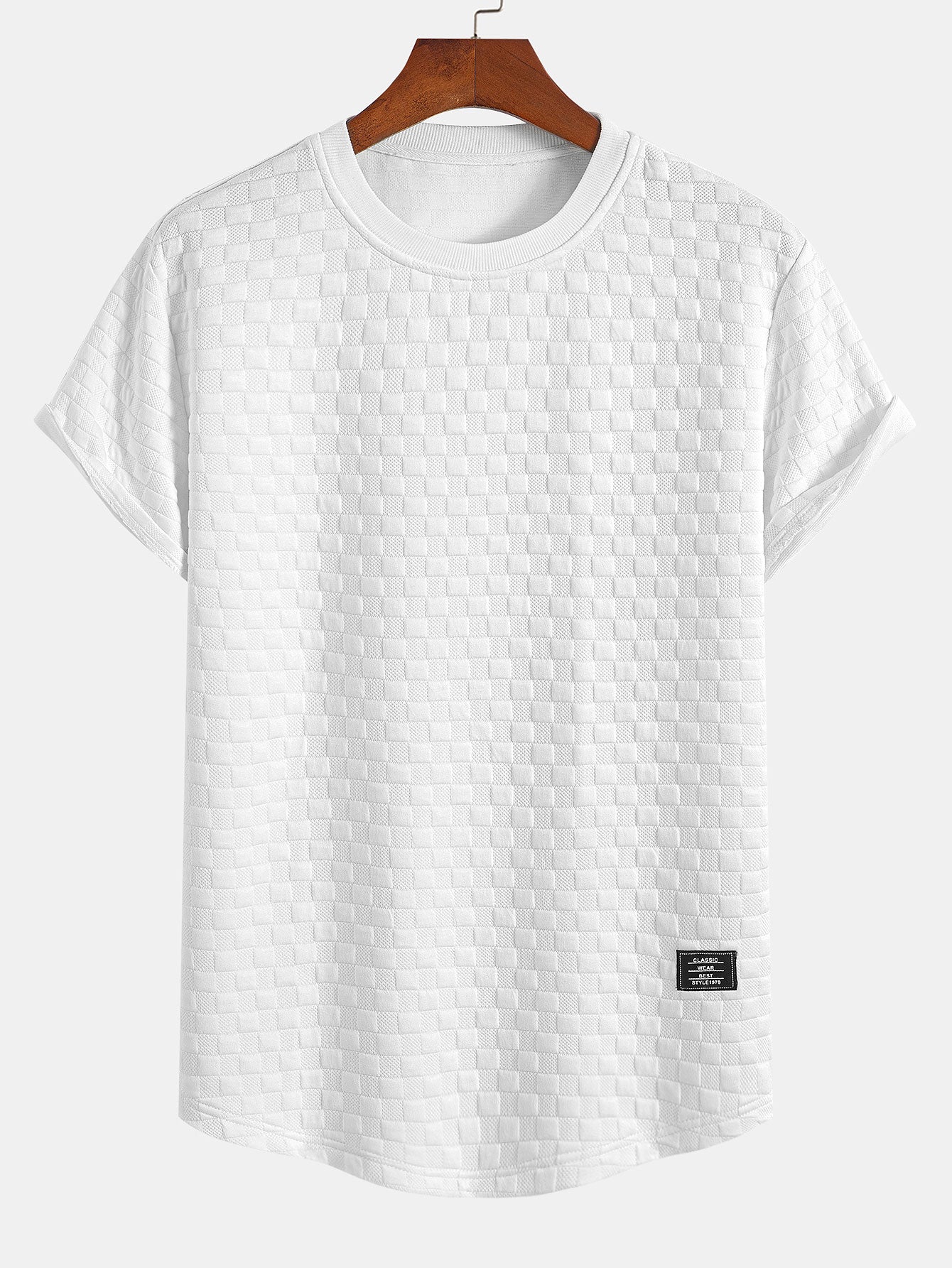 Jerónimo® | Checkerboard Jacquard Arc Hem T-Shirt & Checkerboard Jacquard Shorts