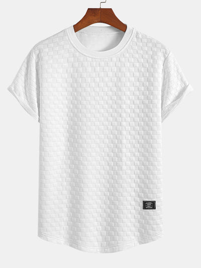Ramon® | Checkerboard Jacquard Arc Hem T-Shirt