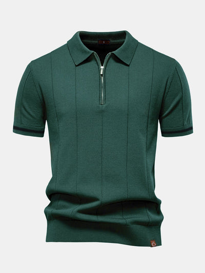 Franklin® | Contrast Trim Zipper Knit Polo Shirt
