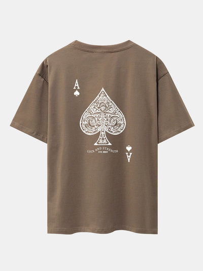 Conrado® | Ace Of Spades Print Drop Shoulder Oversize T-Shirt