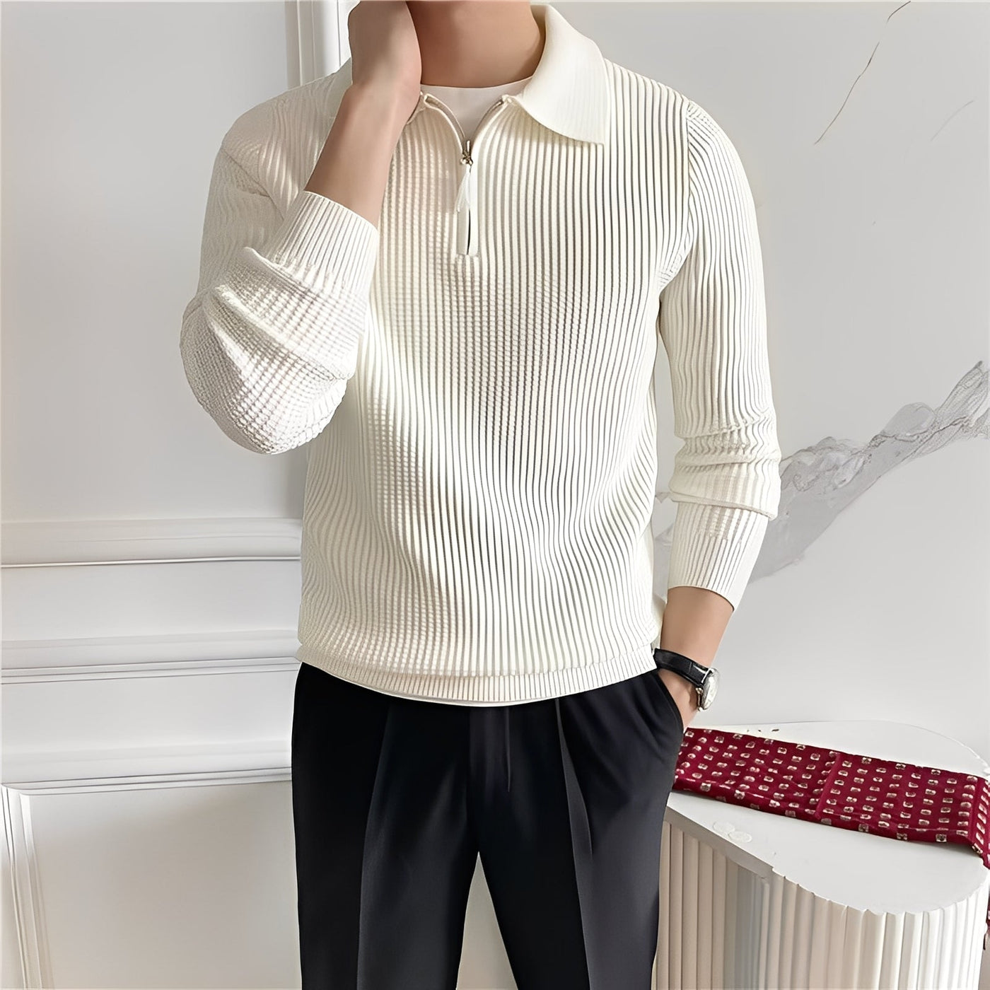 Ephreum | Emil – Elegant knitted sweater with zip