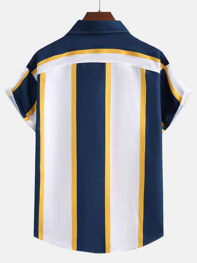 Arrigo® | Striped Print Button Up Shirt