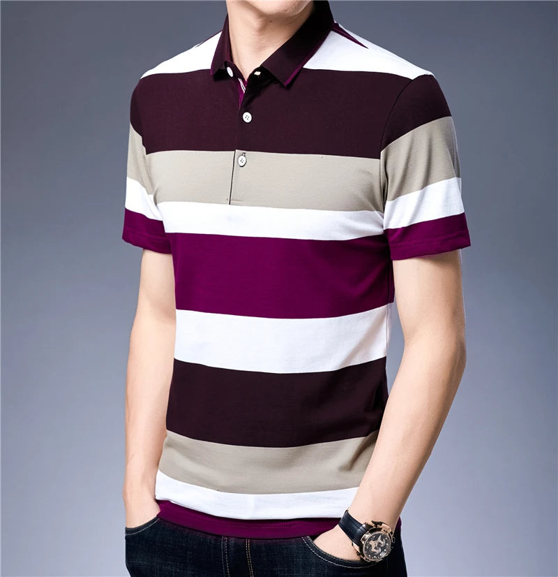 Bartholomew® | Striped Breathable Men's Polo