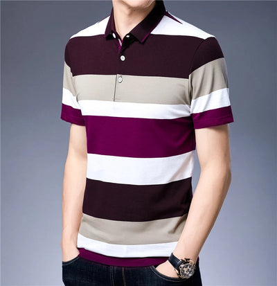 Bartholomew® | Striped Breathable Men's Polo