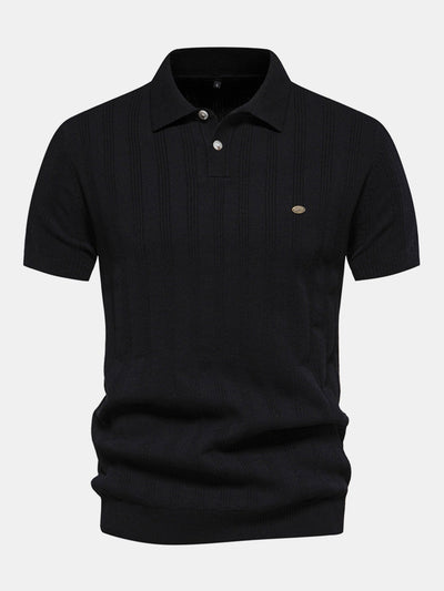 Gavin | Stripe Knit Polo Shirt