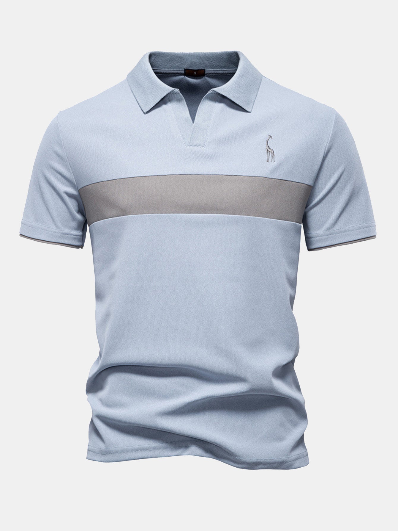 Miles | Contrast Pique V Neck Polo Shirt